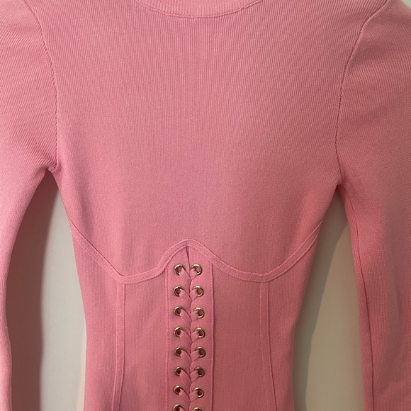 Fashion Nova Barbie Pink Knit Dress Mock Neck - Picture 10 of 11